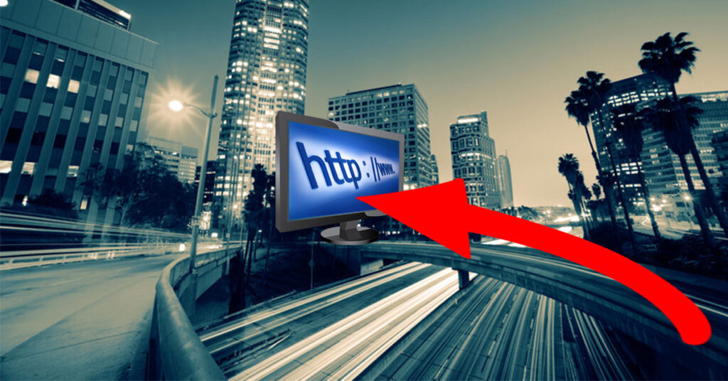 graphic of traffic driving to website